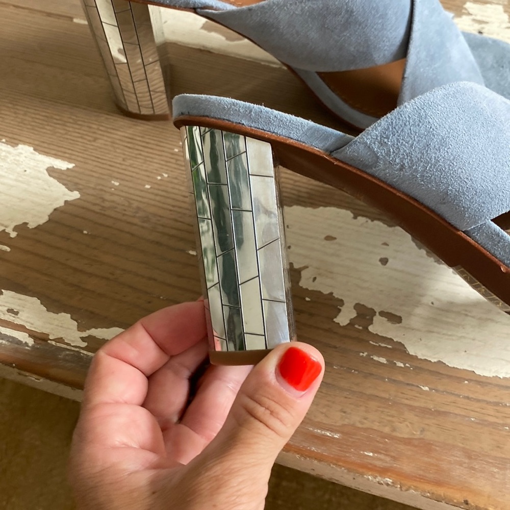 Anthropologie NEW Lola Cruz Blue Crossover Slides very chic and comfortable ❤️🙏 - Picture 5 of 10